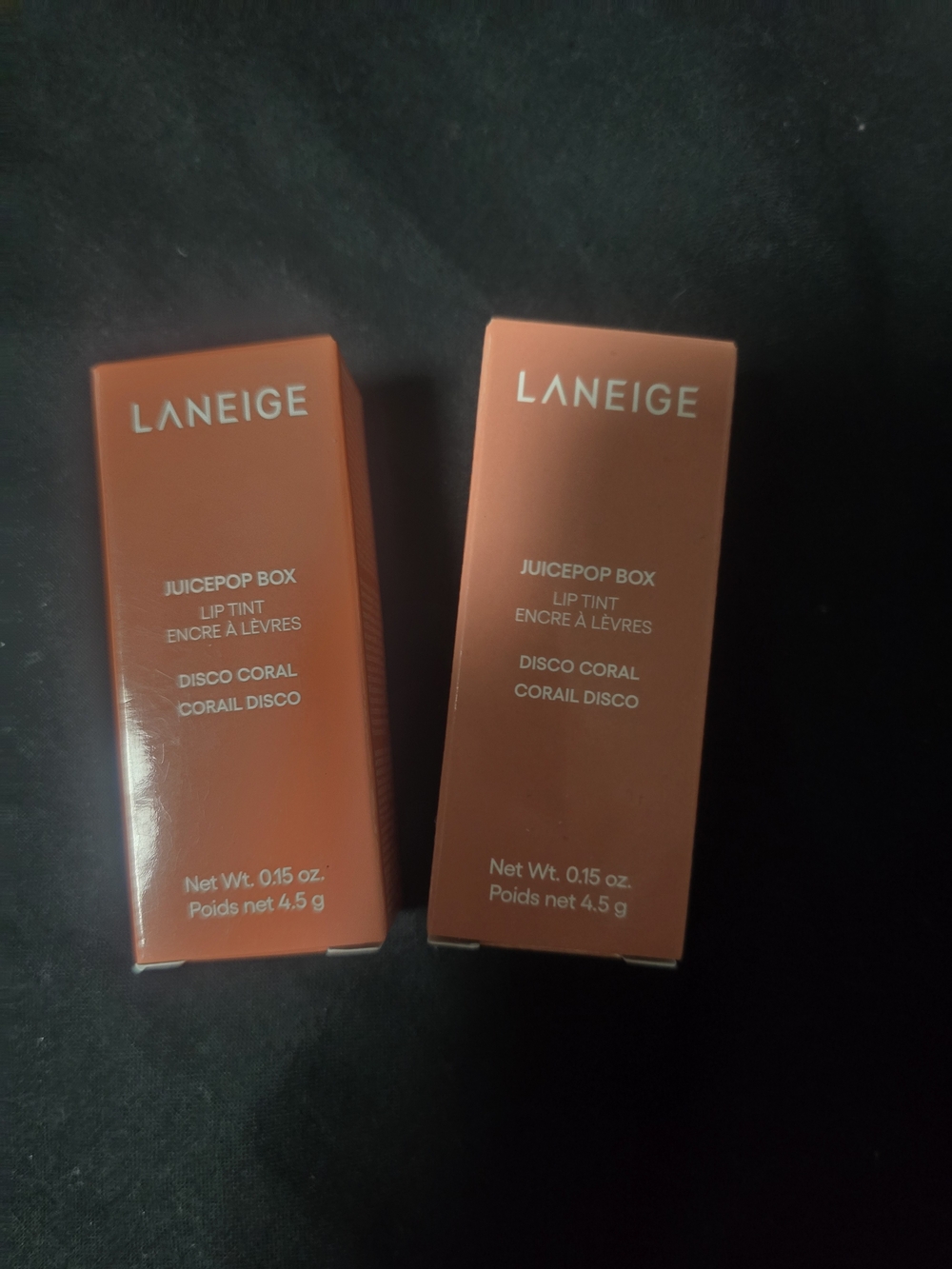 LANEIGE JuicePop Box Lip Tint — Disco Coral Orange